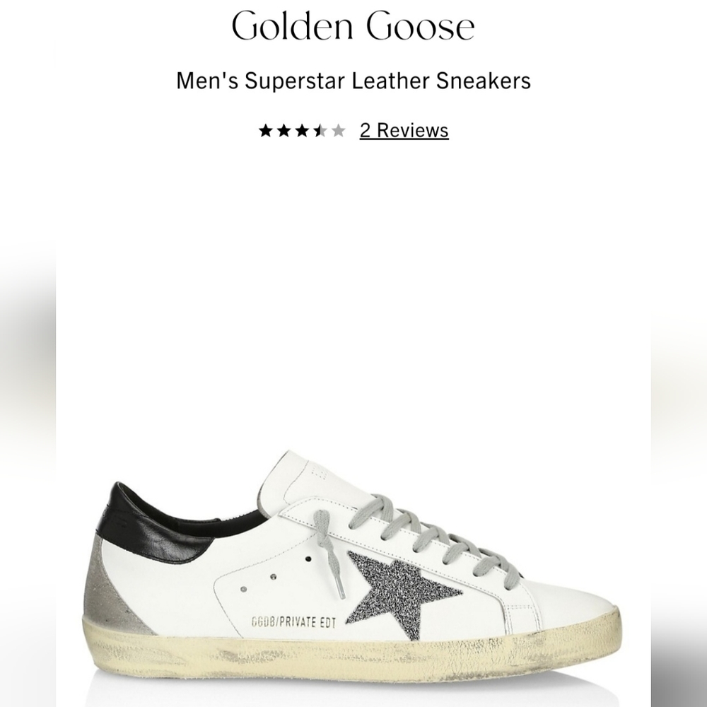 NEW🆕️ Men's Golden Goose Superstar White Leather Sneakers✨️Size 12